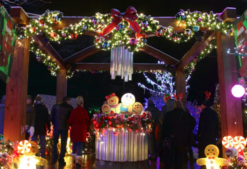 Deck the Hall Christmas Lights at Stan Hywet in Akron, Ohio, USA