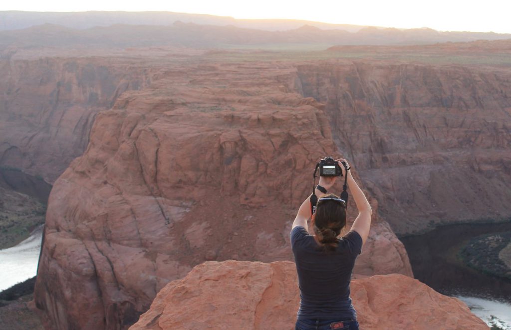 Me taking pictures at Horseshoe Bend